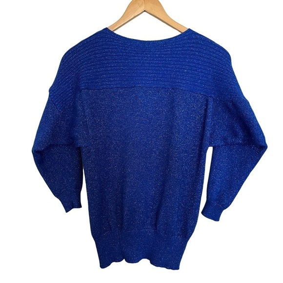 Marella Vintage 80’s Blue Sparkly Sweater - Picture 8 of 8